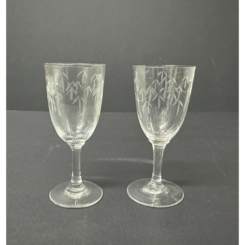 Noritake Bamboo Cordial Glasses 3 5/8" Tiki Bar MCM Japan Vtg 50s Liqueur Shot